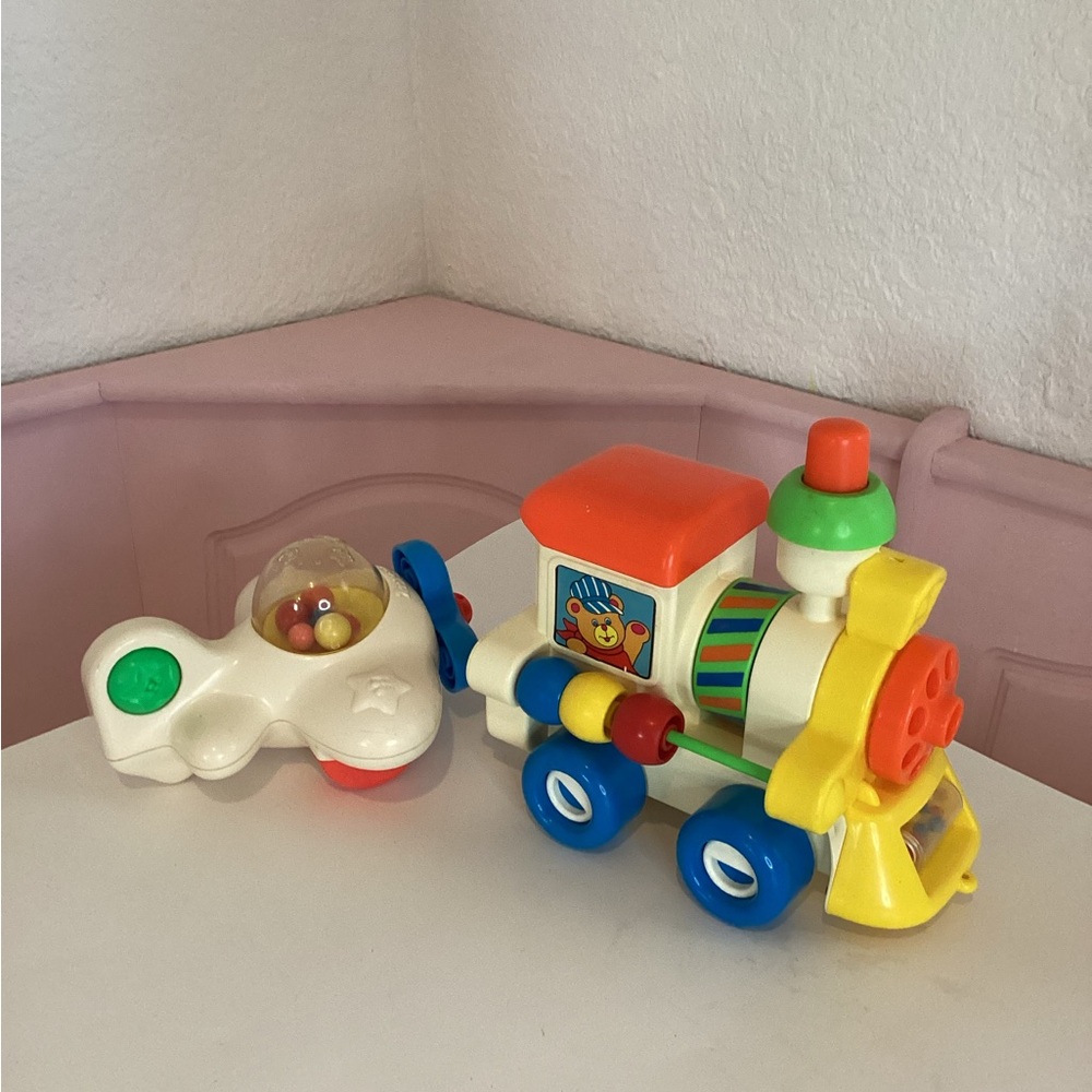 Vintage Playskool Plane & Busy Choo-choo Train Set 1982 Toddler Toys